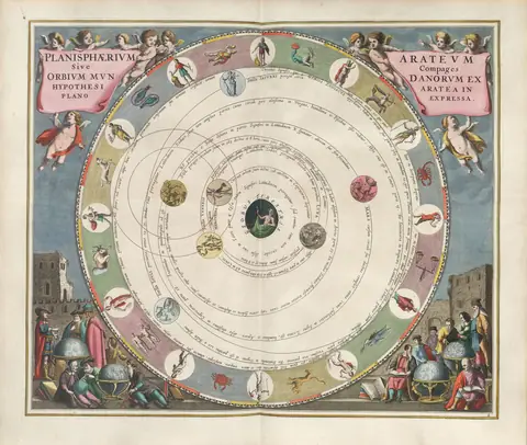 Andreas Cellarius, Planisphaerium Arateum, from Harmonia Macrocosmica