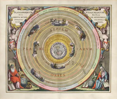 Andreas Cellarius, Planisphaerium Ptolemaicum, from Harmonia Macrocosmica
