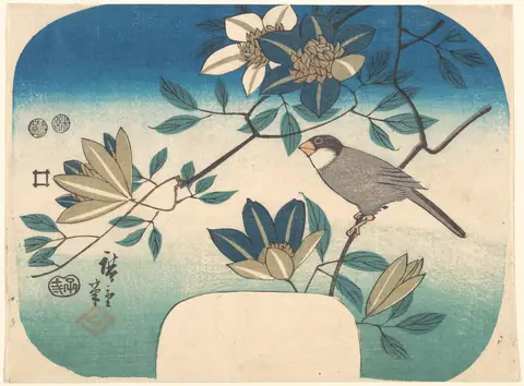 Utagawa Hiroshige, Clematis and Bird