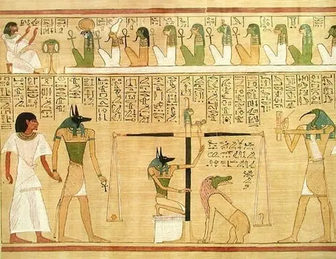 Ancient Egypt, 19th Dynasty, The Weighing of the Heart (detail), Book of the Dead of Hunefer